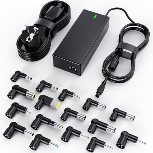 Cargador Portátil Universal 90W para HP, Lenovo, DELL, Acer, ASUS, Toshiba, Samsung, Sony, Fujitsu, MSI Medion, IBM, con Adaptador de 16 enchufes