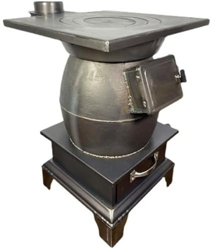 Holzofen, Campingkocher, Zeltpelletofen, Tragbarer Holzofen aus Gusseisen for Camping, Heizen und Kochen, for Den Innen- und Außenbereich(Basic)
