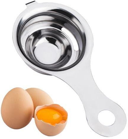 Eigelb-Trenner, Edelstahl, Eiersieb, Küchenhelfer, rutschfester Griff, effizientes Küchenhelfer für einfache Eigelbtrennung, Eiertrenner zum Backen