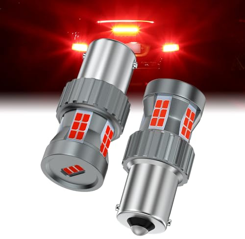 Teguangmei 1156 BA15S 1141 7506 Ampoules LED 23W 12V Super Lumineuses Rouge Canbus Sans Erreur Anti Hyper Flash P21W 1003 1156A Feu de Freinage Feu de Queue Feu de Stop, 2 Pièces