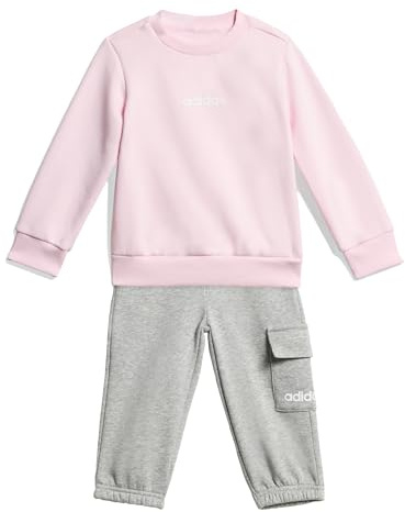 adidas Unisex bebé Essentials Linear Logo Jogger Track Suit, clear pink/white, 2-3 Years