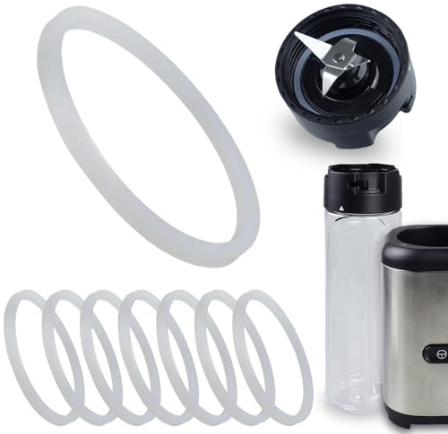 Hohitenz 8 anillos de sellado de silicona para tapa de cuchilla compatible con WMFKultXMix & Go Mini Smoothie Maker Juego de juntas de repuesto para tapa de vaso de batidora (no apto para tapa To-Go)
