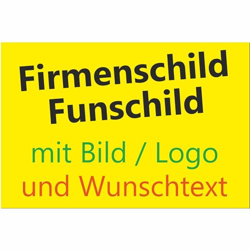 Kiwistar UG - Schilder selbst gestalten - Schild personalisiert 3mm gelb - Firmenschild - DIN A4 quer - 297x210 mm bedruckt - personalisierte Geschenke - Dekoration Wohnung, Werkstatt, Büro