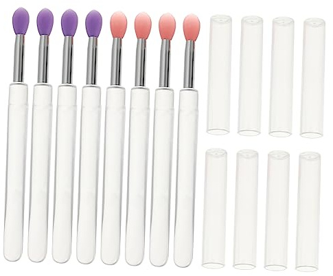 VICASKY Silikon Lippenpinsel für Professionellen Gebrauch Leicht und Präzise 8 Stück mit Deckel und Tägliches Schminken für Lippenstift und Augenmake Up