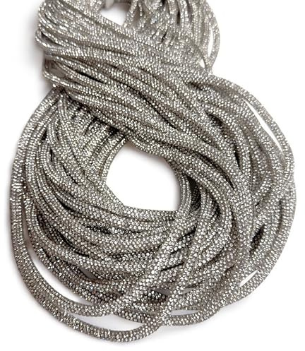 GDO GIOIE D'ORIENTE Cordone Trasparente 6 mm x 30 m – Tubo in Silicone con Anima Flessibile Rivestito di Strass per Creazione Borse Fai da Te, Manici, Bordature e Accessori Moda