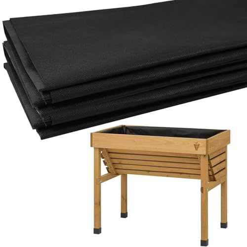 SolaceShine Fabric Liner for Large Veg Trough 162cm x 210cm, Heavy Duty Non-Woven Raised Bed Planter Liner, Recyclable Plant Grow Bags for Outdoor Vegetable Troughs, Herb Planters