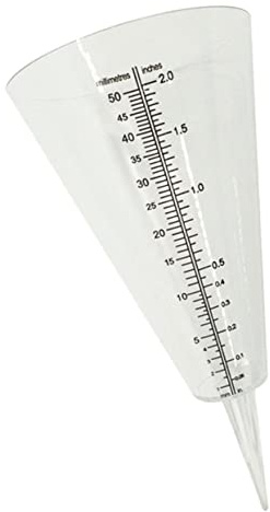 Milisten Pluviomètre Plastique Transparent en Forme de Cône avec Échelle Graduée Outil de Mesure de Pluie Extérieur pour Jardin et Agriculture Support Inclus