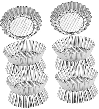 MOTHNUR 20pcs Nonstick Mini Egg Tart Molds Stainless Steel Tart Pans Reusable Cake Tins for Baking Mini Pies Muffins Puddings Compact Bakeware for Home Bakers