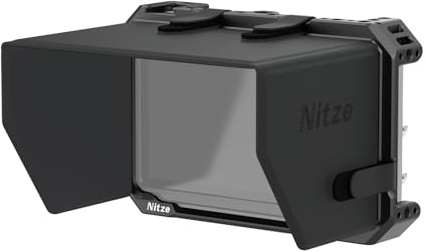 Nitze Käfig für Atomos Ninja TX Monitor/Recorder - JT-A08B | mit PU Sonnenblende und NATO-Schiene, Integriertem Blitzschuh, Unobstructed Design, Mehrere Befestigungspunkte