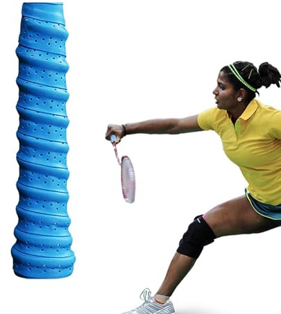 TABSIRAH Nastro per impugnatura per racchetta da tennis, fascia per manico da badminton, super assorbente, antiscivolo, resistente al sudore, perforata, traspirante, per allenamento e allenamento