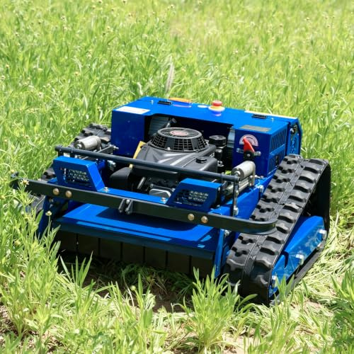 Cortacésped teledirigido de Gasolina 7,5 CV con orugas, Ancho de Corte de 55 cm (21,7), desbrozadora a Control Remoto de 700 m, Todoterreno para jardín, césped, Granja y Pendientes complejas