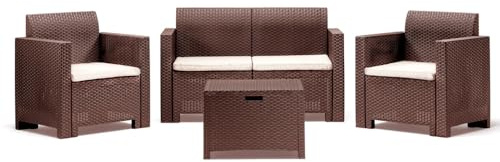 BICA 9067.3 Set Nebraska Salottino 4 Posti, Marrone, 281 x 155 x 79 cm