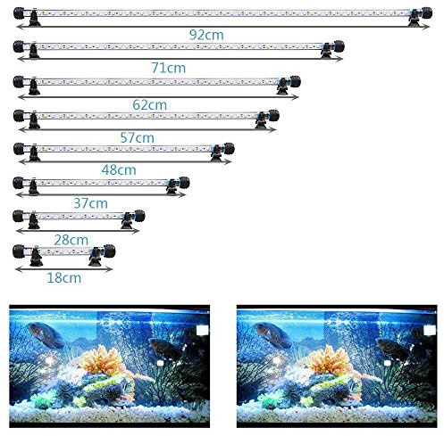 SolarNovo LED Éclairage Aquarium Lampe Tube Étanche Lighting Plongée A Economie D'energie Fish Tank Décoration RGB Couleur avec Télécommande (1.8 * 57cm, Bleu & Blanc)
