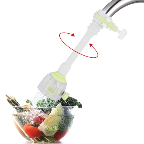 Adjustable Tap Extender Spillproof Spillproof Rotating Kitchen Tap Water Saving Nozzle Filter Valve Green 13cm