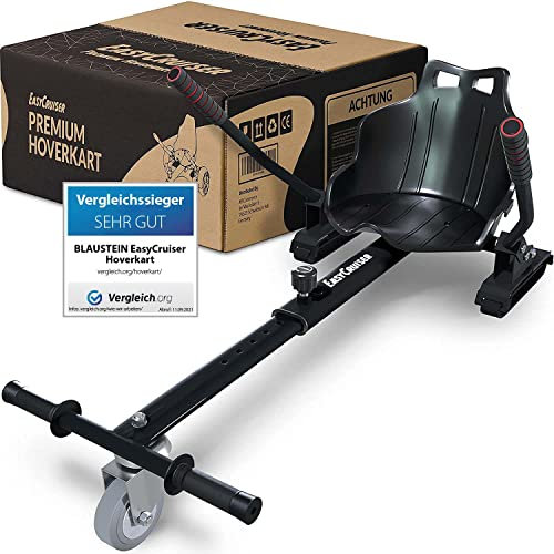 EasyCruiser BLAUSTEIN Kart-Erweiterung für alle Hoverboards - Deutsche Qualitätsmarke - 6,5-10 Zoll - Sitz Hoverkart - mit integrierten Bremsen und Verstellbarer Länge