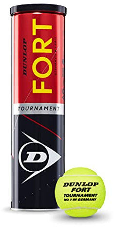 Dunlop Tennisball Fort Tournament - für Sand, Hartplatz und Rasen (1x4er Dose)