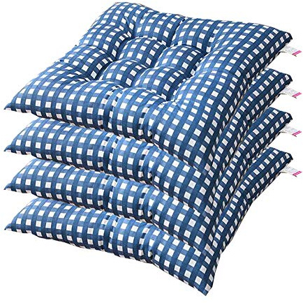 AGDLLYD Coussin de Chaise 40x40 cm,Lot de 4 Coussins a Memoire de Forme,Idéal pour Intérieur et Extérieur (Bleu)