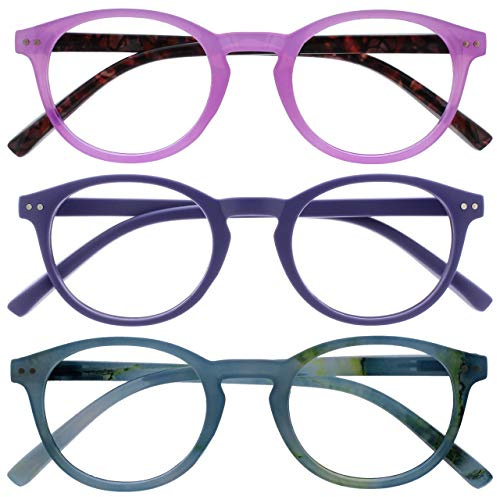 Opulize Zen Pack 3 Lunettes De Lecture Rose Pourpre Turquoise Bleu Petit Hommes Femmes RRR24-45Q +2,50