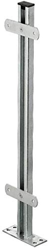 Gartenwelt Riegelsberger Premium C-Zaunsäule 30x50 mm zum Aufdübeln Höhe 80 cm aus Metall feuerverzinkt für Zaunhöhe 80-100 cm