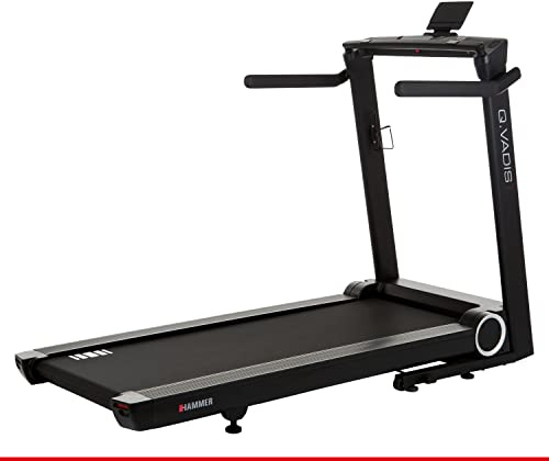 Hammer Laufband Q. VADIS 7.0, 90% vormontiertes Laufband, senkrechte Klappfunktion, LCD-Anzeige, App-Steuerung, Kinomap, Zwift, 30 Programme, 3 PS, 22 km/h, 181 x 83 x 133 cm