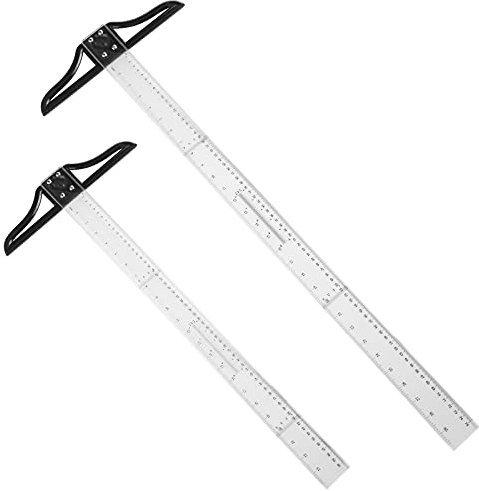 2 Stück T Square Acryl Lineal 23,6 Zoll und 29,5 Zoll Transparent abgestufte T-Ruler Zoll metrisch T-Square Messskala Lineal für Kunst Rahmen und Zeichnen