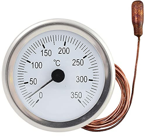 Thermometer Rund Einbauthermometer Fernthermometer 1,5m Fernfühler Ø52mm 350°C