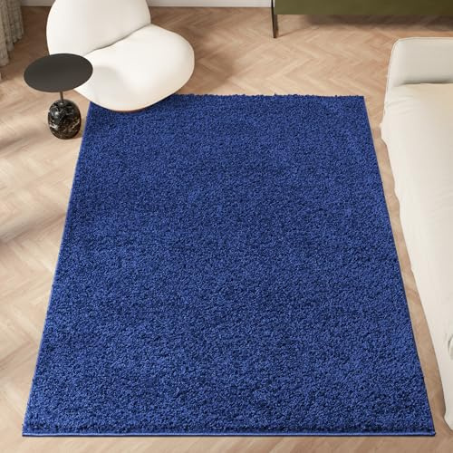 homeart Area Rug - Super Soft Shaggy Rugs For The Living Rooms, Bedrooms And Kitchen - Modern, Easy To Clean Carpet - 80x150 cm, Navy