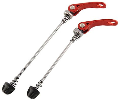 Laxzo ® 1 Paar Fahrrad Schnellspanner Vorne Hinterradnabe Ultraleicht Fahrrad Schnellspanner Achse Radmuttern Vorne und Hinten Spieße Rot für Rennrad, BMX, MTB Mountainbike