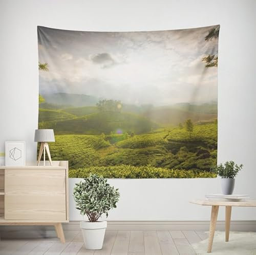 EHOMERY Wandbehang Deko Wanddekoration Dachschräge Berge Und Flüsse Wandteppiche Indie Hochzeit Wanddekoration Wohnzimmer Schlafzimmer Wandbehang Dekoration 300x250cm