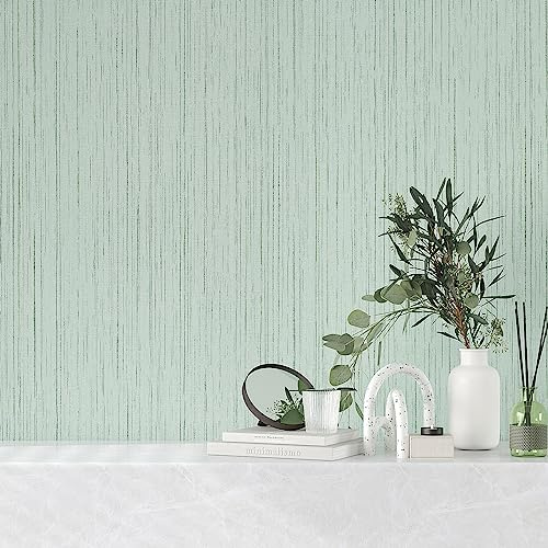 VEELIKE Tapete Mintgrün 40cm×900cm Klebefolie Grastuch Mintgrün Möbelfolie Grün Dekofolie Selbstklebende Folie Möbel Wandtapete Badezimmer Wasserfest Tapeten Wohnzimmer Wanddeko Schlafzimmer
