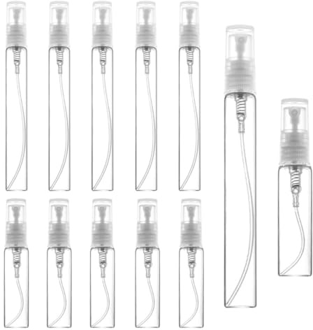 BZKSER Botella Spray -12 pcs Botella pulverizador,Botella de Spray rellenable Vacío Pequeña,Botella de Pulverizadora Transparente Portátil Viaje Botellas de Spray Atomizador para Perfume(5ml+10ml)