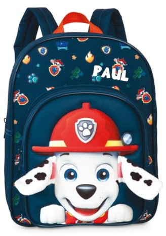Mochila Paw Patrol Perros Niños Niñas - Personalizada con Nombre - Mochila de Ocio Jardín de Infantes con Orejeras de Peluche 3D - 8L, 31 x 24 x 13 cm