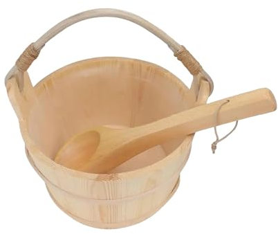 Gralara Secchio per sauna Mestolo in legno Barile Vasca Cucchiaio per piedi Accessorio SPA, Cucchiaio per secchio da bagno, Strumento per bagno termale per