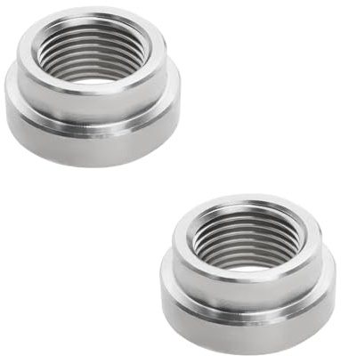VGOL 2 Stück M18 X 1,5 Gewinde Edelstahl-Stufenmutter Bung O2-Sensormutter Sondenschweißgewindemutter Sauerstoffsensor-Bossmutter Gewinde Bung Stufen-Einbaumutter