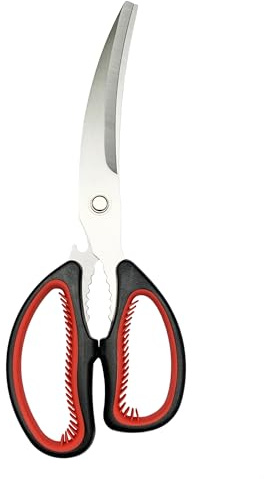 Korean Barbecue Scissors, BBQ clip, Stainless Steel Shear with Non-slip Serrated Blades, Kitchen Shears for Food, Fish, Meat and Vegetables, Heavy Duty Scissors with Non-slip Handle