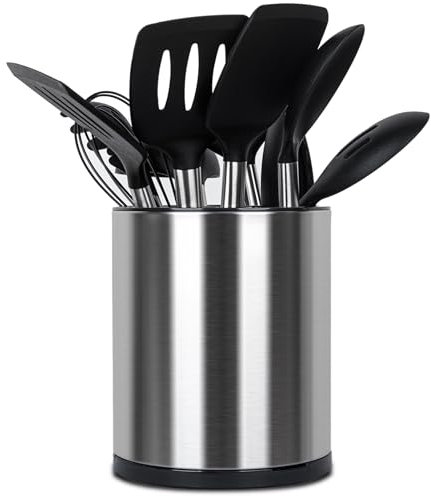 Haiyouneer Portautensili Cucina Porta Utensili da Cucina 360° Rotante Grande Organizzatori per Bancone Supporto per Utensili per Controsoffitto 3 Compartimenti