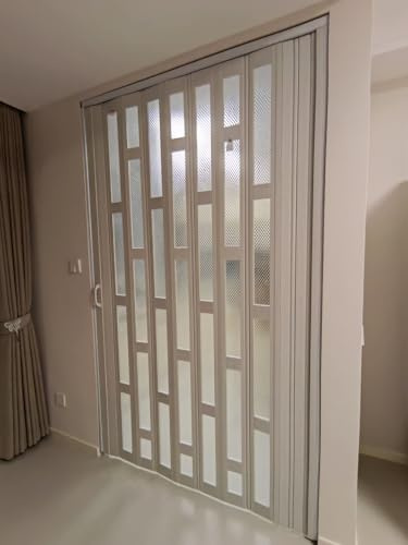 Porta scorrevole, porta soffietto da interno Porte A Soffietto Larghe, 200 180 170 160 150 120 100 CM Porta Divisoria Scorrevole Per Cucina Camera Da Letto, Cancello In PVC E Pannello In Vetro Acrilic