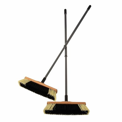 SIDCO Zimmerbesen mit Teleskopstiel 2 x Hausbesen + Stiel Holzbesen Saalbesen Stubenbesen