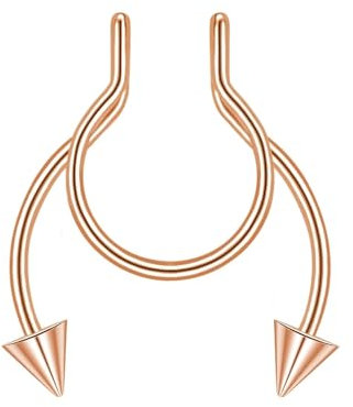 Tolldek 1pcs Magnet Piercing Nase, Edelstahl 1.2mm U und Kegel Nose Stud, Stecker Piercing Ohr, Piercing Körperschmuck für Frauen