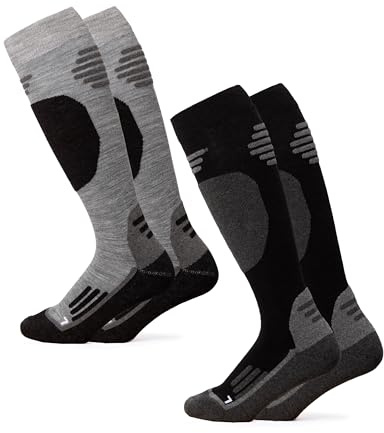 Occulto Calcetines de Esquí de Lana Merino para Hombre & Mujer 2 pares (modelo: Toni)