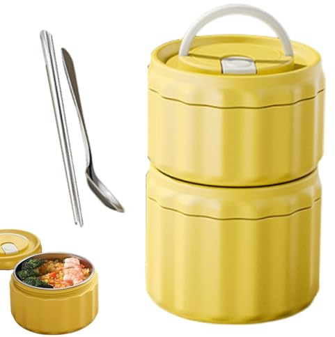 de acero inoxidable – Fiambreras para la preparación de comidas con bolsa térmica | Contenedor de comida portátil multifuncional hermético a prueba de fugas para más