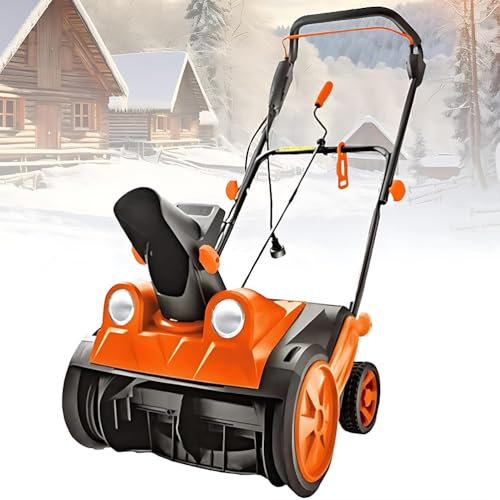 Pala da Neve elettrica, spazzaneve Elettrico a Spinta da 2400 W, Larghezza di Pulizia 45,7 cm, manufatto per la rimozione della Neve all'aperto con fari a LED, velocità di carico 0-3500 Giri