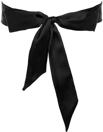 JIYIN Damen Satin Taillengürtel, vielseitig einsetzbar für Hochzeit Party Alltag, Schwarz