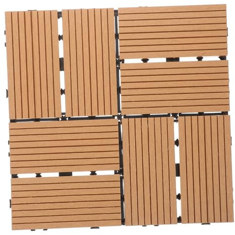DIYEAH Wood Plastic Garden Floor Tiles Interlocking Patio Deck Tiles Diy Outdoor Flooring
