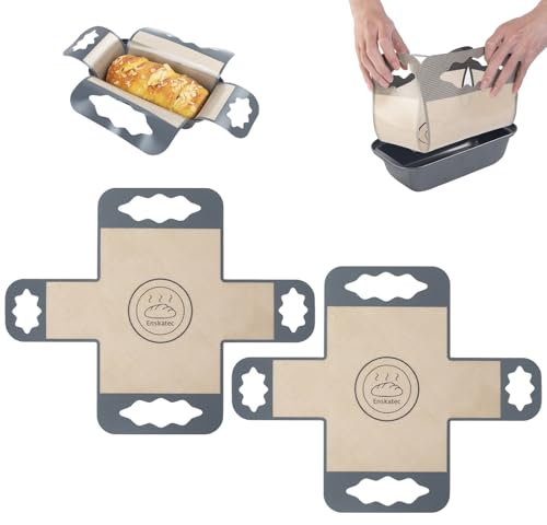 2 Pack Silicone Bread Loaf Pan Liners, Reusable Food-Grade Silicone Bread Baking Mat, Non-Stick Loaf Pan Lifters, Dough Transfer Tool with 4 Handles, for 9x5 or 1.5Lb Loaf Pans