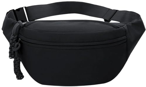 Bumbag for Ladies, Bumbag, Black Waist Bag with Adjustable Belt for Women and Men, Lightweight Fanny Pack, Waist Pack for Daily Use, Outdoor Activities, Travel and Sports
