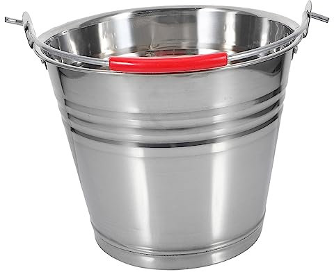 GALPADA Cubo De Acero Inoxidable Multiusos 5.0 l con Asa Resistente Diseño Estable para Almacenar Leche, Hielo y Agua Uso Doméstico y Cocina