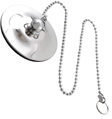 FIXOSHEE Tapón de Bañera y Fregadero de Acero Inoxidable con Cadena Larga Cierre Hermético para Baño y Cocina Resistente Altas y Bajas Temperaturas Uso Doméstico y Hotelero