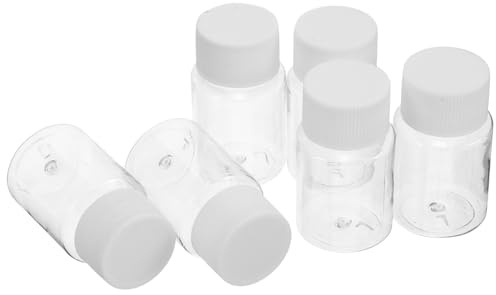 ROMISBABA 6 pezzi Contenitori Trasparenti in Plastica con Coperchio Ermetico per Liquidi e Medicinali Bottiglie Piccole Resistenti e Portatili per Campioni e Uso Quotidiano