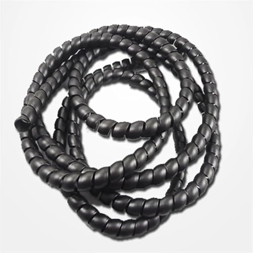 Cable Sleeves, Spiral wrap Cable Sleeve,2 Meter Pipe Wire Protective 8mm-16mm Wrap Sleeving Tube(Black,14mm inside diameter)